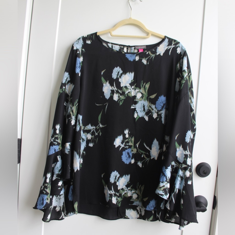 Vince Camuto Black and Floral Blouse